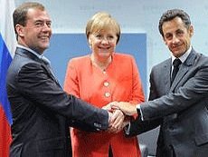 Медведев встретился с Саркози и Меркель